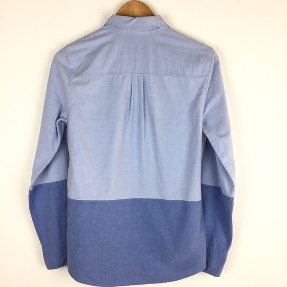 J Crew Boy Fit 2 Tone Chambray Button Up - Picture 2 of 5